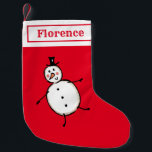 Calcetín Navideño Pequeño Un hombre de nieve maltratado y personalizado<br><div class="desc">Esta reserva de Navidades personalizada incluye el personaje de Hombre de Nieve del equipo de Navidades.</div>