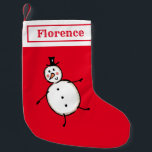 Calcetín Navideño Pequeño Un hombre de nieve maltratado y personalizado<br><div class="desc">Esta reserva de Navidades personalizada incluye el personaje de Hombre de Nieve del equipo de Navidades.</div>