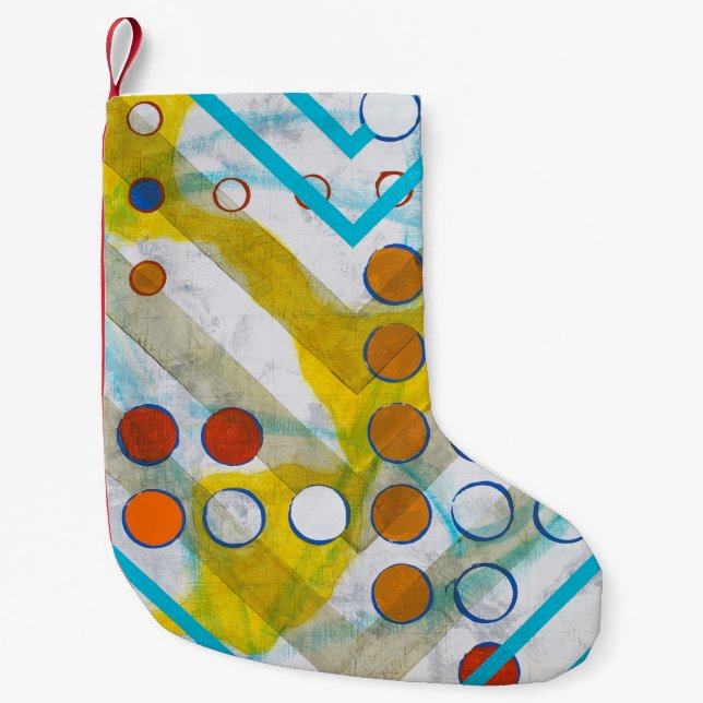 Calcetín Navideño Pequeño una pintura abstracta (Anverso)