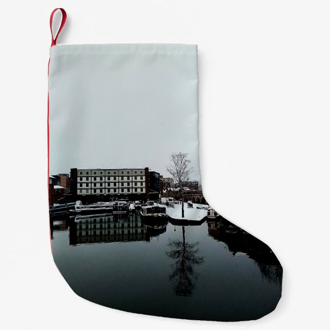 Calcetín Navideño Pequeño Una reflexión en el agua (Anverso)