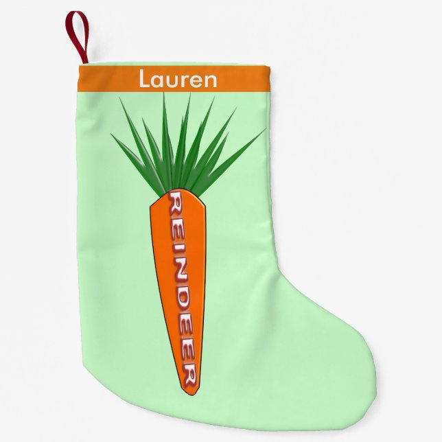 Calcetín Navideño Pequeño Una zanahoria para Navidades Personalizado de reno (Anverso)