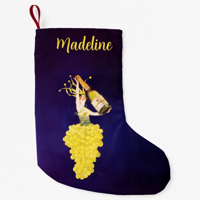 Calcetín Navideño Pequeño Uvas de Champán (Anverso)
