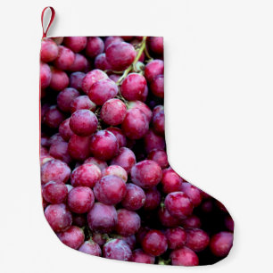 Calcetín Navideño Pequeño Uvas de vino tinto