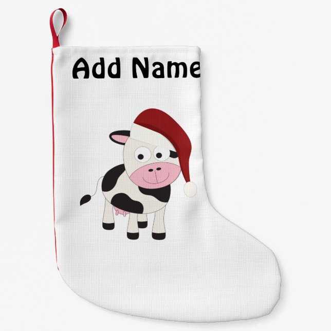 Calcetín Navideño Pequeño Vaca adaptable del navidad (Anverso)