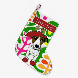 Calcetín Navideño Pequeño Vacaciones de Navidades Jack Russell Terrier