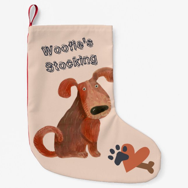 Calcetín Navideño Pequeño Vacaciones de perros copiosos (Anverso)