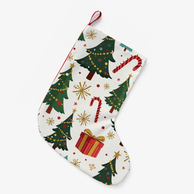 Calcetín Navideño Pequeño Valores de Navidad (Frente (Colgado))