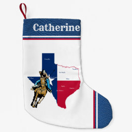 Calcetín Navideño Pequeño Vaquera occidental de Tejas encendido con