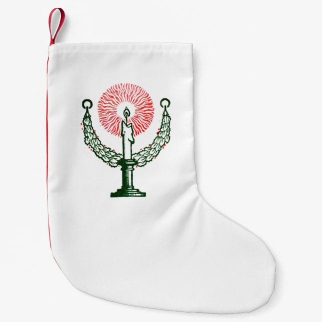 Calcetín Navideño Pequeño Vela tradicional de Navidades (Anverso)