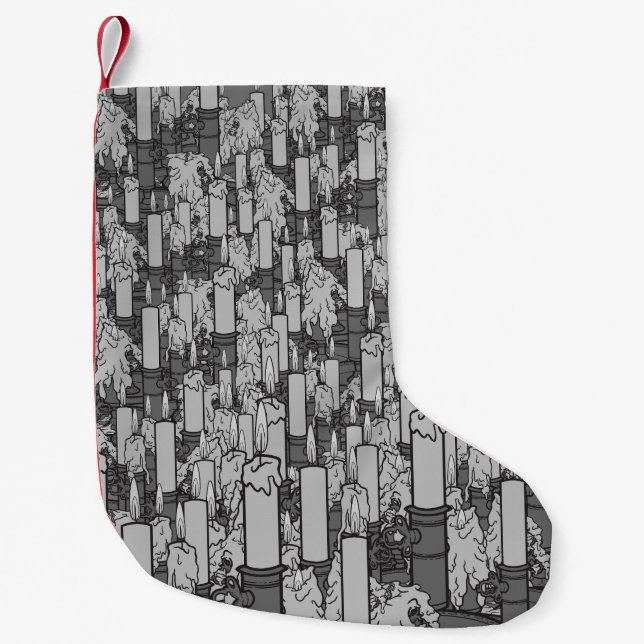 Calcetín Navideño Pequeño Velas (Anverso)