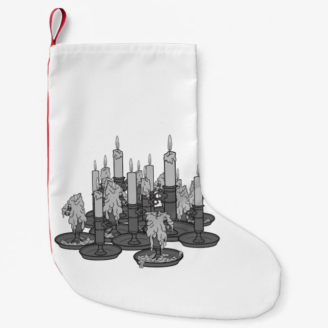 Calcetín Navideño Pequeño Velas (Anverso)