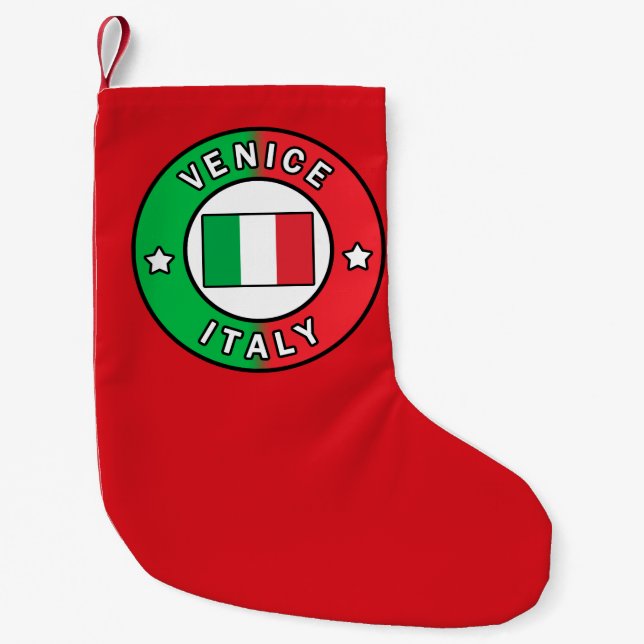Calcetín Navideño Pequeño Venecia Italia (Anverso)