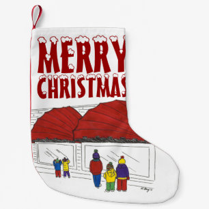 Calcetín Navideño Pequeño Ventanas de compras navideñas navideñas NYC