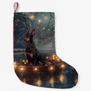 Calcetín Navideño Pequeño Viaje Festivo de Navidad de Doberman