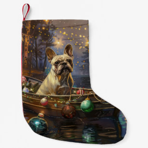 Calcetín Navideño Pequeño Viaje Festivo de Navidad del Bulldog Francés