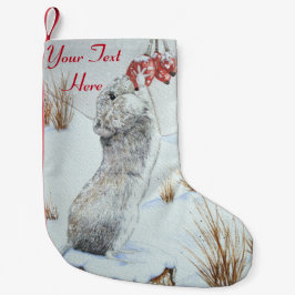 Calcetín Navideño Pequeño Vida silvestre de la escena de la nieve de las bay