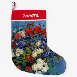 Calcetín Navideño Pequeño Vincent van Gogh - Vase con Cornflowers & Poppies