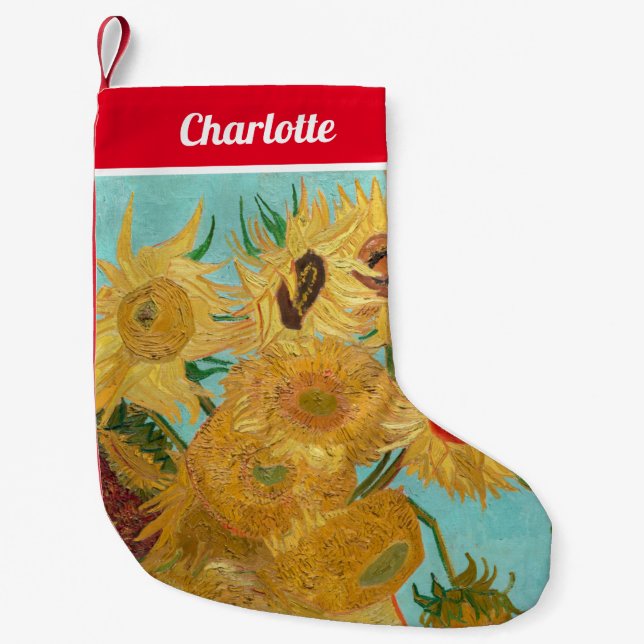 Calcetín Navideño Pequeño Vincent Van Gogh - Vase con doce girasoles (Anverso)