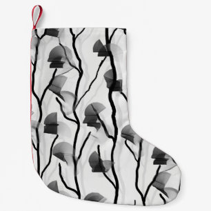 Calcetín Navideño Pequeño Vino de escalada moderna blanco negro gris pintado