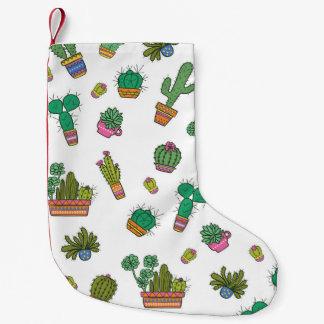 Calcetín Navideño Pequeño Vintage Cacti: Diseño De Patrones Sin Maravilla.