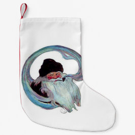 Calcetín Navideño Pequeño Vintage Papá Noel que fuma un tubo