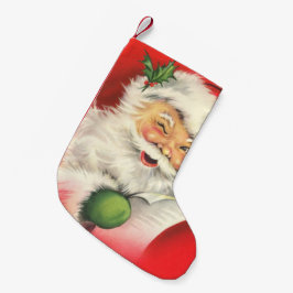Calcetín Navideño Pequeño Vintage Santa Claus
