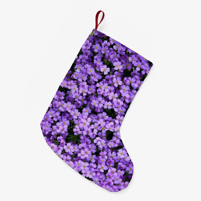 Calcetín Navideño Pequeño Violets Navidades Stocking (Frente (Colgado))
