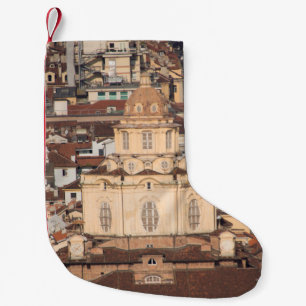Calcetín Navideño Pequeño vistas al tejado de la ciudad italiana, arquitectu