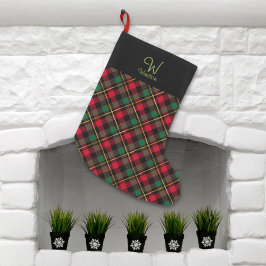 Calcetín Navideño Pequeño Wallace Red Plaid Pequeños Navidades