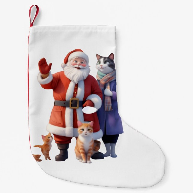 Calcetín Navideño Pequeño Waving Goodbye in the Snow (Anverso)