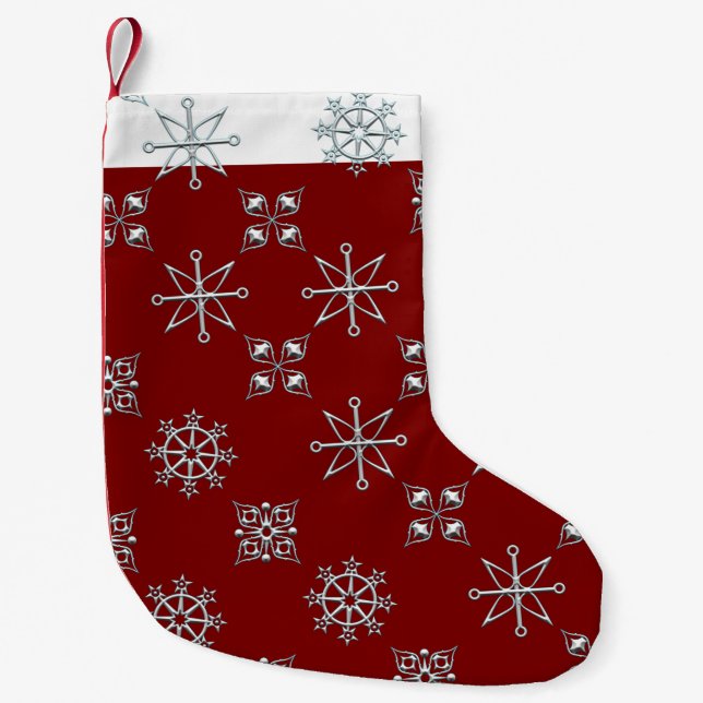 Calcetín Navideño Pequeño Weihnachtsstrumpf  Schneeflocken. (Anverso)