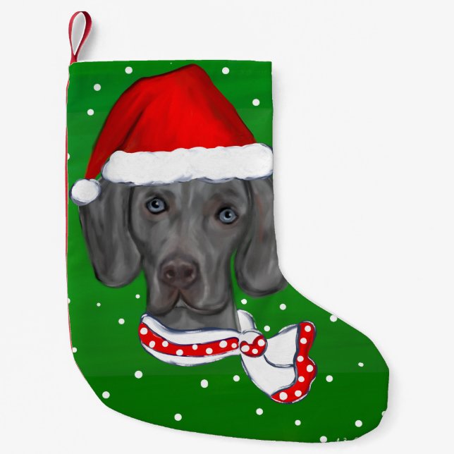 CALCETÍN NAVIDEÑO PEQUEÑO WEIMARANER (Anverso)