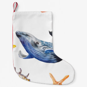 Calcetín Navideño Pequeño Whale de Business Graph: gráfico de candeleros