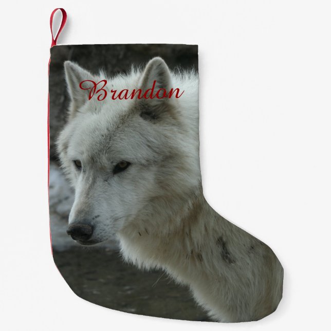 Calcetín Navideño Pequeño White Wolf (Anverso)