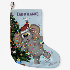 Calcetín Navideño Pequeño Wilbur de metáfora en iluminación