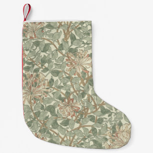 Calcetín Navideño Pequeño William Morris Honeysuckle Green Floral