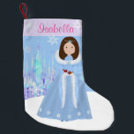 Calcetín Navideño Pequeño Winter Princess Brunette Hair<br><div class="desc">Crea un Navidad de la clase que se mantenga a favor de tu princesa con este surtido personalizado. Hay varios colores para el pelo y la piel. Arte vectorial original de la Menagerie de Lechuza Nocturna,  2014.</div>