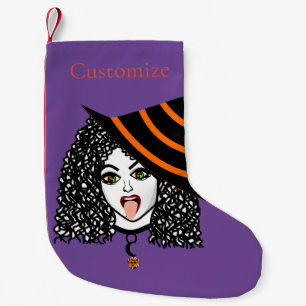 Calcetín Navideño Pequeño Witch Thunder_Cove con cabello rizado