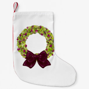Calcetín Navideño Pequeño Wreath esparkling - Opciones de varios colores