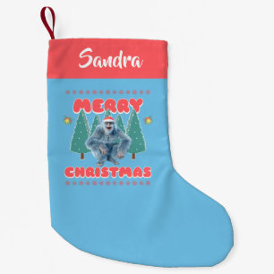 Calcetín Navideño Pequeño Yeti Divertido - Navidad Personalizada