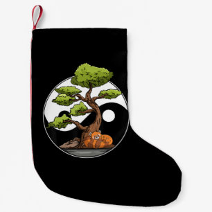 Calcetín Navideño Pequeño Yin Yang Bonsai Tao Taoismo Meditar espiritual Zen