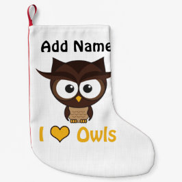 Calcetín Navideño Pequeño Yo (amor) búhos