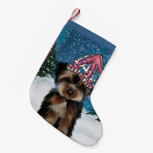 CALCETÍN NAVIDEÑO PEQUEÑO YORKIE POO