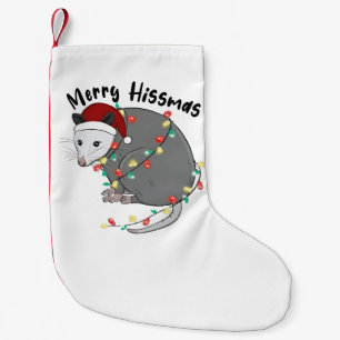 Calcetín Navideño Pequeño Zarigüeya Come Luces de Navidad Basura Feliz Hissm