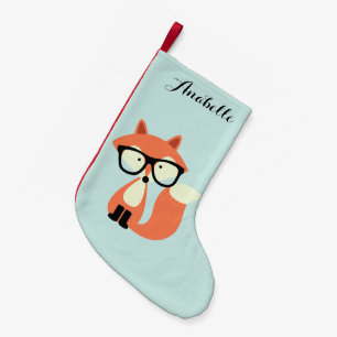Calcetín Navideño Pequeño Zorro rojo hipster