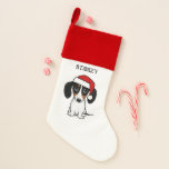 Calcetín Navideño Piebald Dachshund Santa Cute Dog Personalizado<br><div class="desc">Los Adorables Navidades De Dachshund De Color Piebald Se Estropean. Una fiesta divertida para los perros más salvajes y los amantes de los perros más raros.</div>
