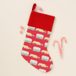 Calcetín Navideño RV Camper Vanlife Trailer Vintage Encantador<br><div class="desc">Echa un vistazo a este encantador patrón con remolques RV vintage. Patrón de vacaciones perfecto. Revisa mi tienda para más artículos similares como envoltura de regalo,  faldas de árbol y más!</div>