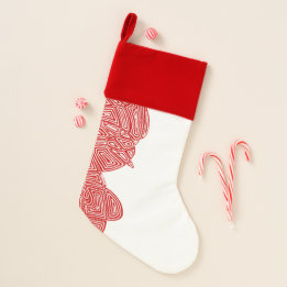 Calcetín Navideño Scribbleprint rojo