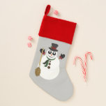 Calcetín Navideño Snowman<br><div class="desc">Arte vectorial original de un muñeco de nieve.</div>