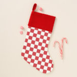 Calcetín Navideño Vintage de control rojo y blanco del motor de fueg<br><div class="desc">Vintage de control rojo y blanco del motor de fuego</div>